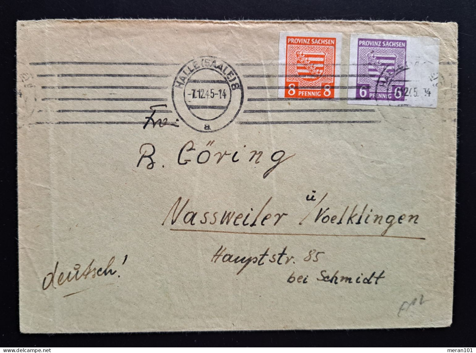 Sachsen 1945, Brief Halle(Saale) MiF Maschinenstempel - Briefe U. Dokumente