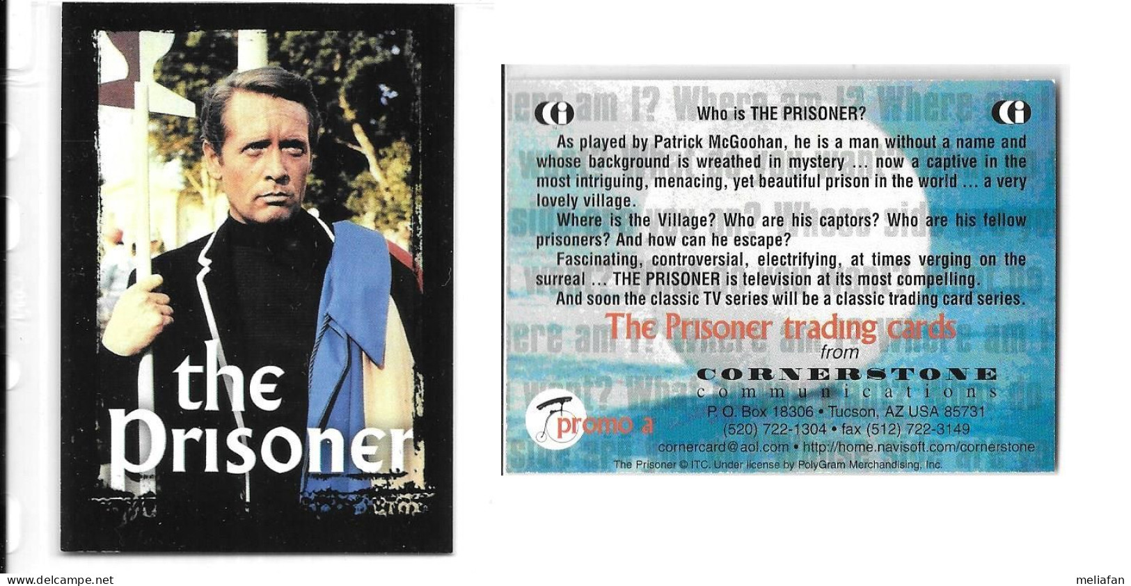 DJ01 - PROMO CARD CORNERSTONE - THE PRISONER - Autres & Non Classés