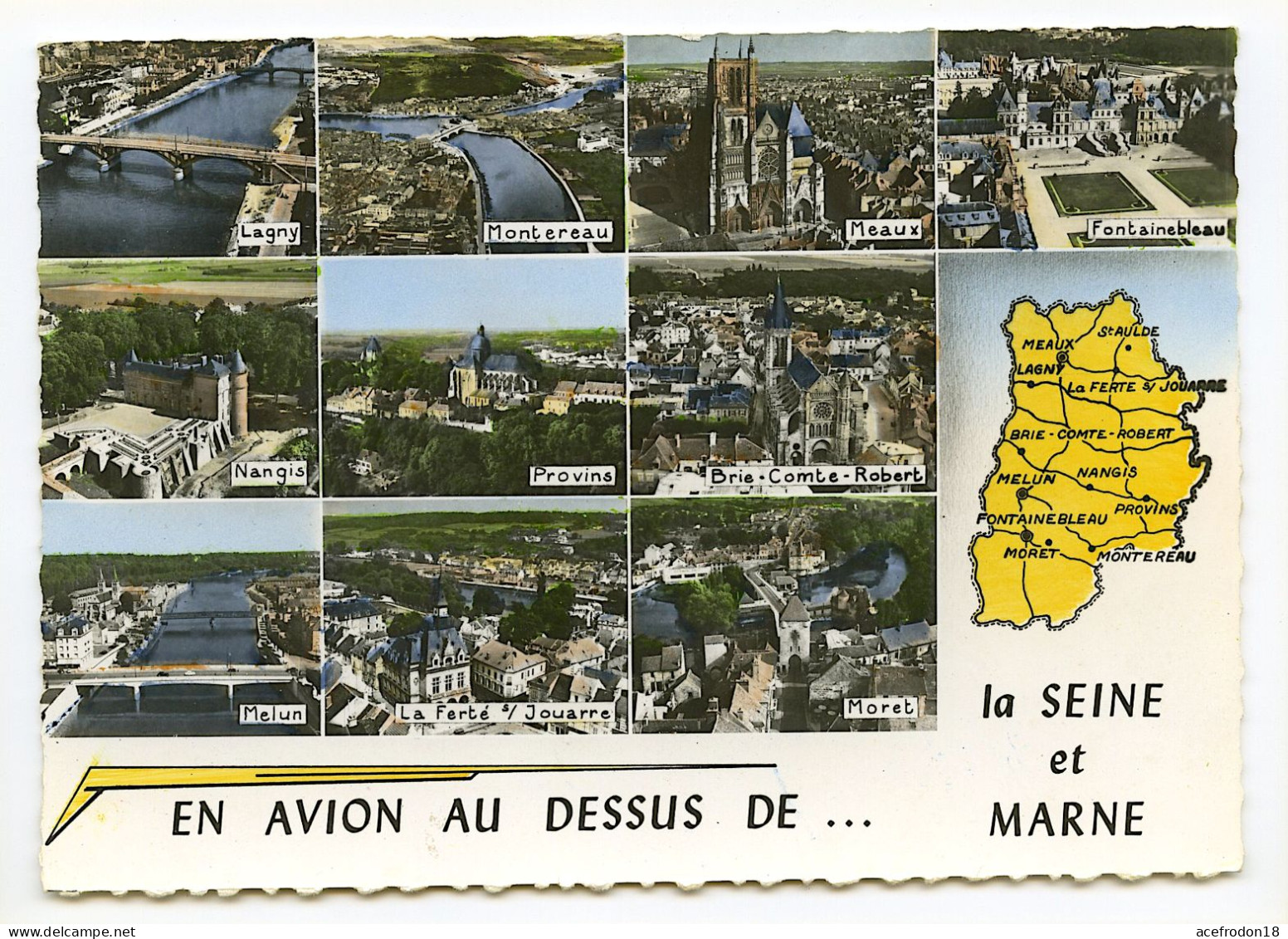 SEINE ET MARNE - En Avion Au-dessus De ... - Carte Touristique Multivues - Landkaarten