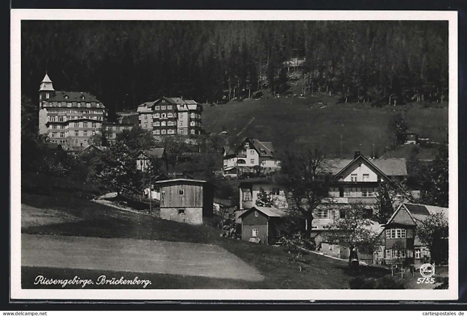 AK Brückenberg I. Rsgb., Teilansicht Mit Hotel Waldschloss  - Schlesien