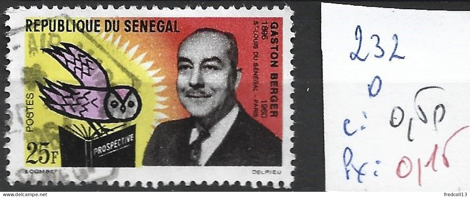 SENEGAL 232 Oblitéré Côte 0.50 € - Sénégal (1960-...)