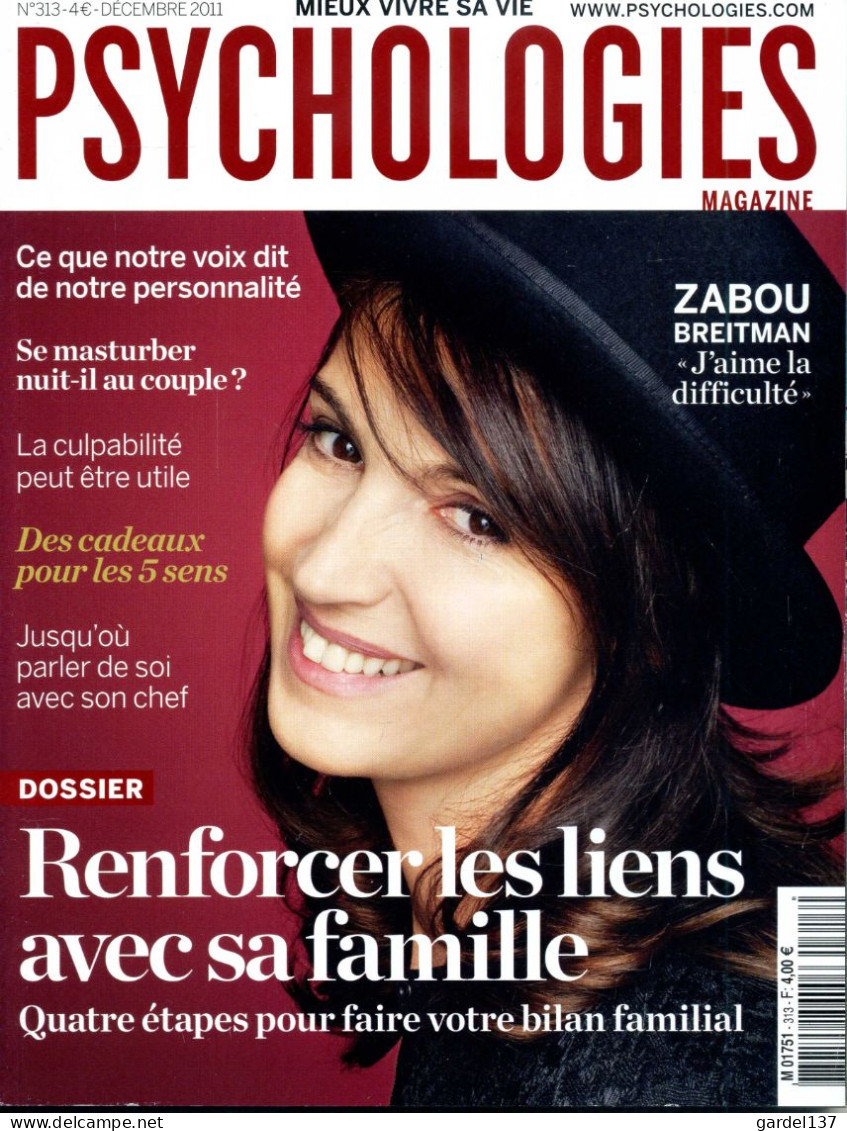 Psychologies Magazine N° 313 Zabou Breitman - Médecine & Santé