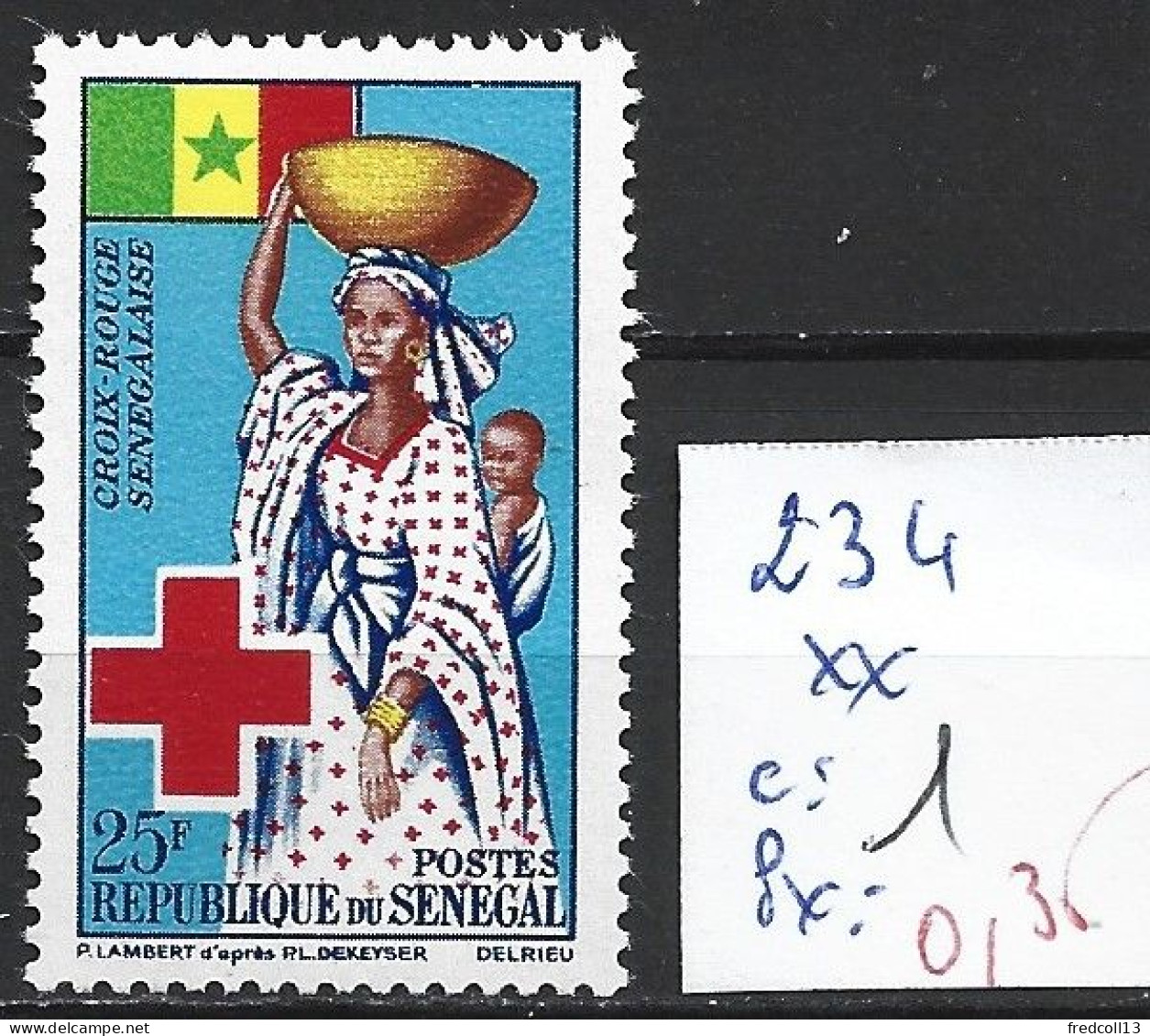 SENEGAL 234 ** Côte 1 € - Croix-Rouge