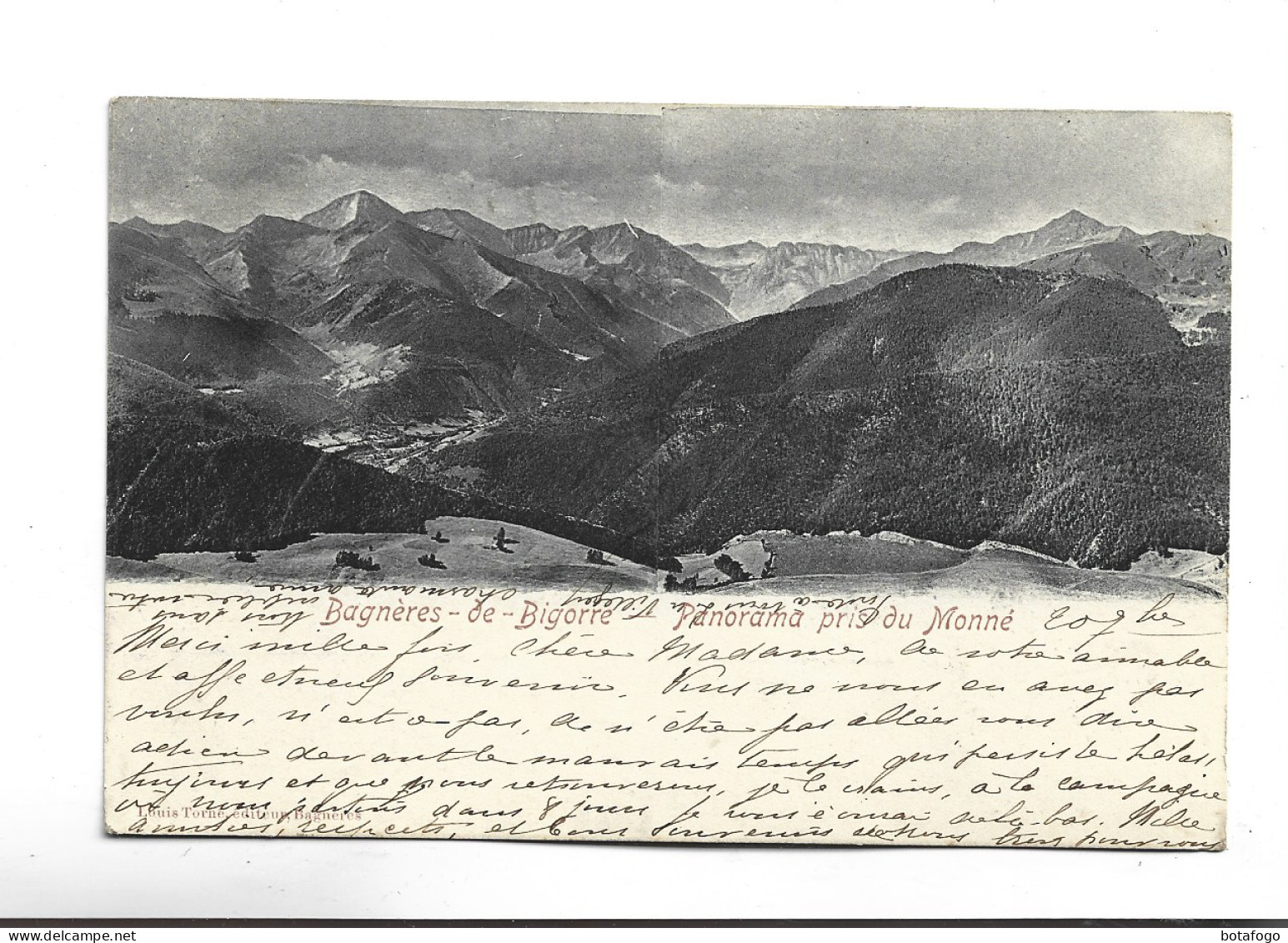 CPA DPT 65   BAGNERES DE BIGORRE ,PANORAMA PRIS DU MONNE En 1903! - Bagneres De Bigorre