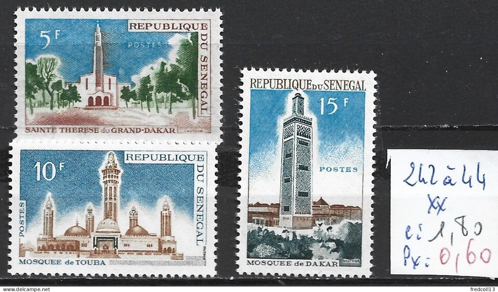 SENEGAL 242 à 44 ** Côte 1.80 € - Sénégal (1960-...)