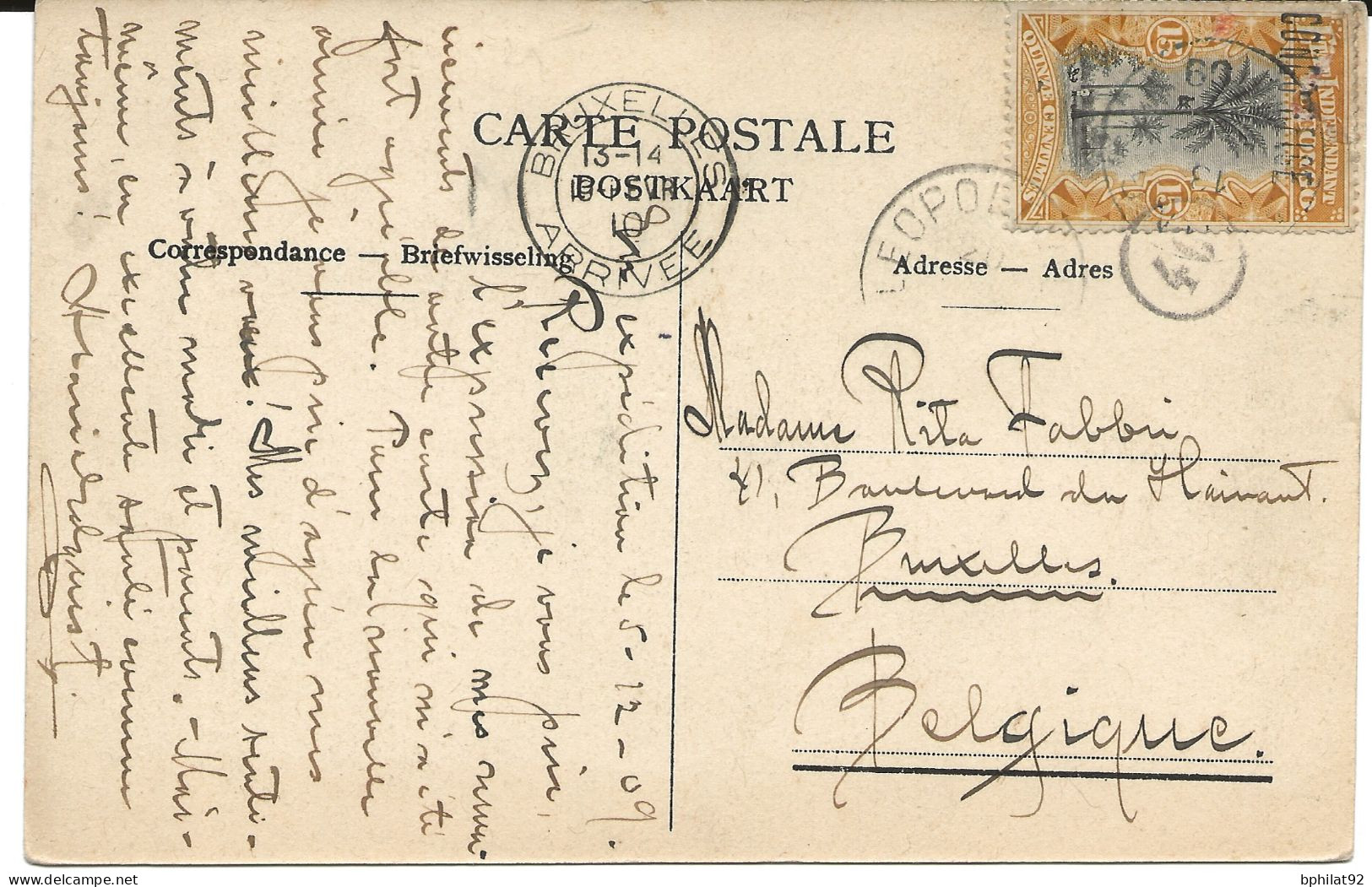 !!! CONGO, CPA DE 1910, POUR BRUXELLES (BELGIQUE), GROUPE CÉRÉMONIAL. - Covers & Documents