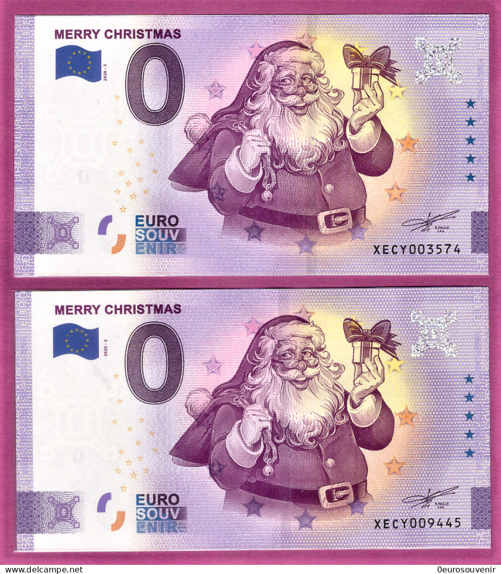 0-Euro XECY 2020-2 MERRY CHRISTMAS - FROHE WEIHNACHTEN Set NORMAL+ANNIVERSARY - Privéproeven