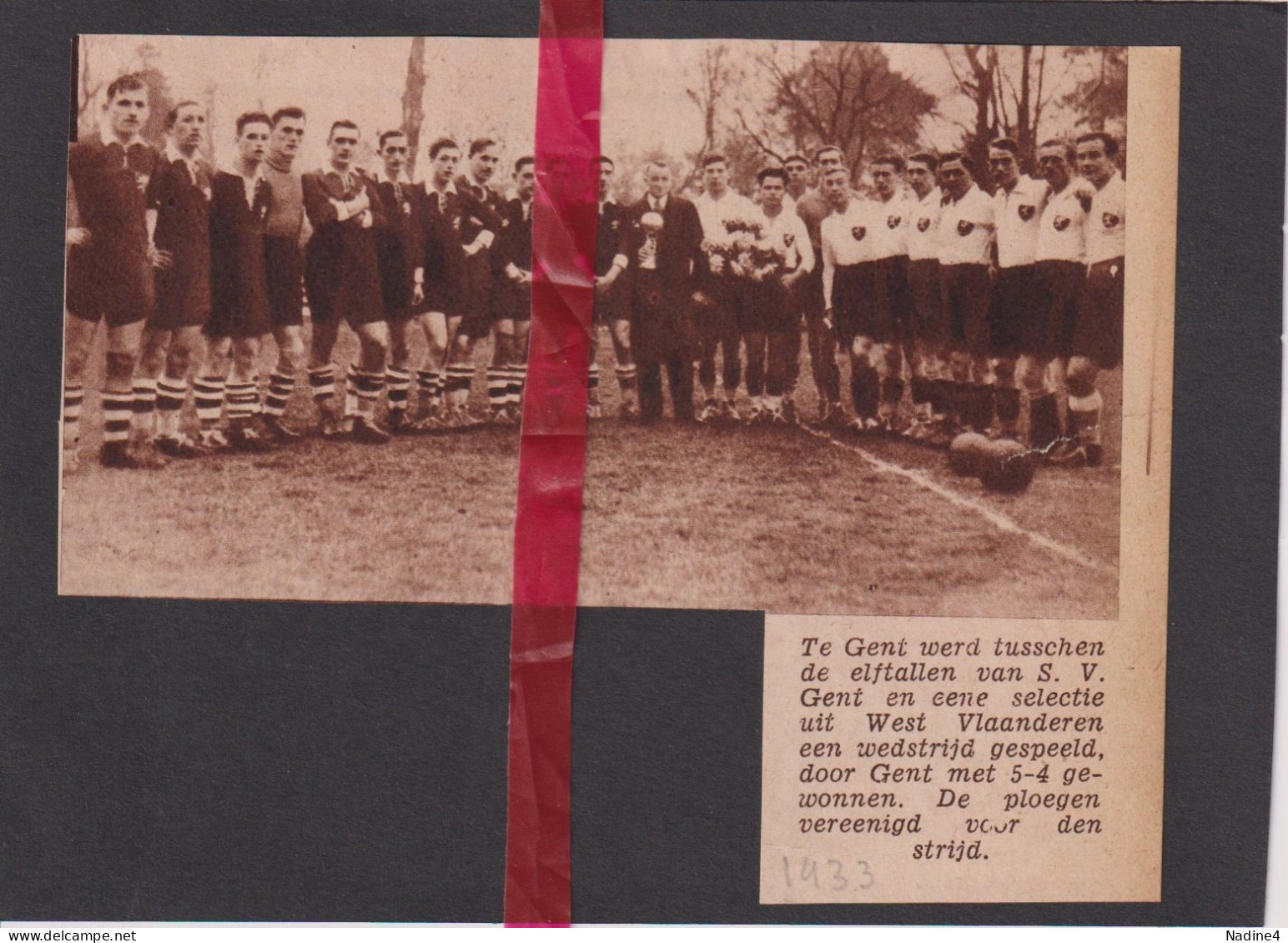 Voetbal Elftal SV Gent & Selectie West Vlaanderen - Orig. Knipsel Coupure Tijdschrift Magazine - 1933 - Non Classés