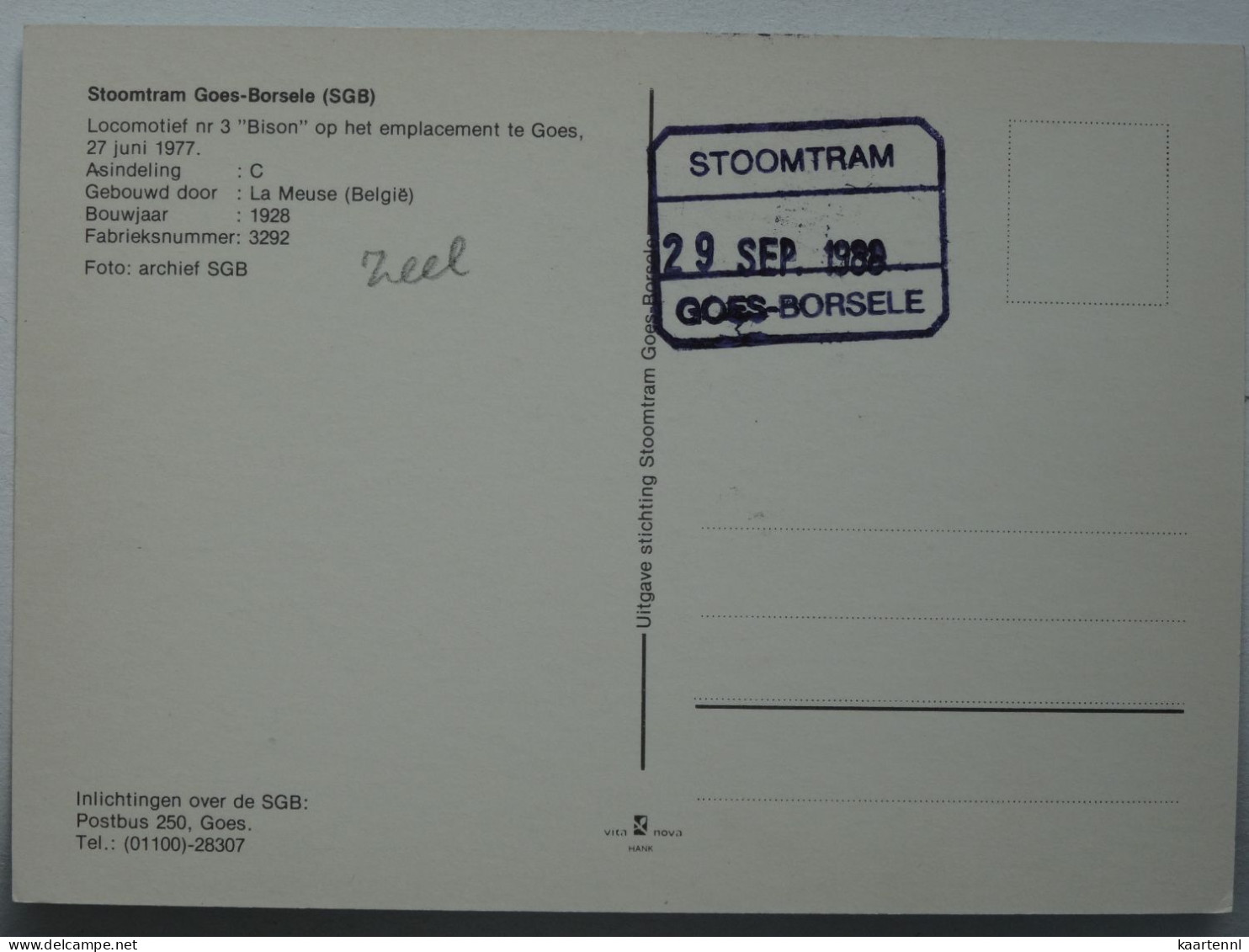 BORSSELE-GOES  STOOMTRAM NO51 - Andere & Zonder Classificatie