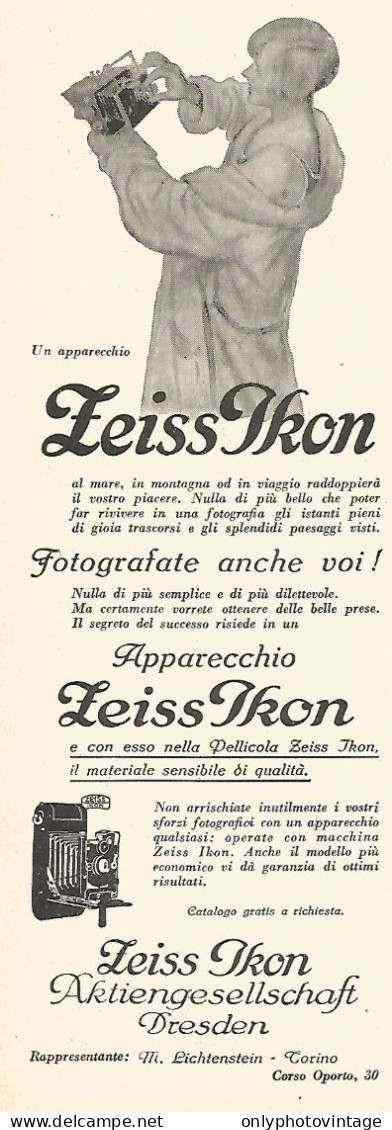 Apparecchio Fotografico ZEISS Ikon - Pubblicità Del 1929 - Vintage Advert - Publicidad