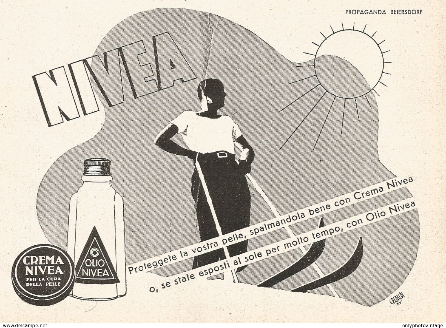 Crema NIVEA - Proteggete La Vostra Pelle... - Pubblicità Del 1937 - Old Ad - Publicités