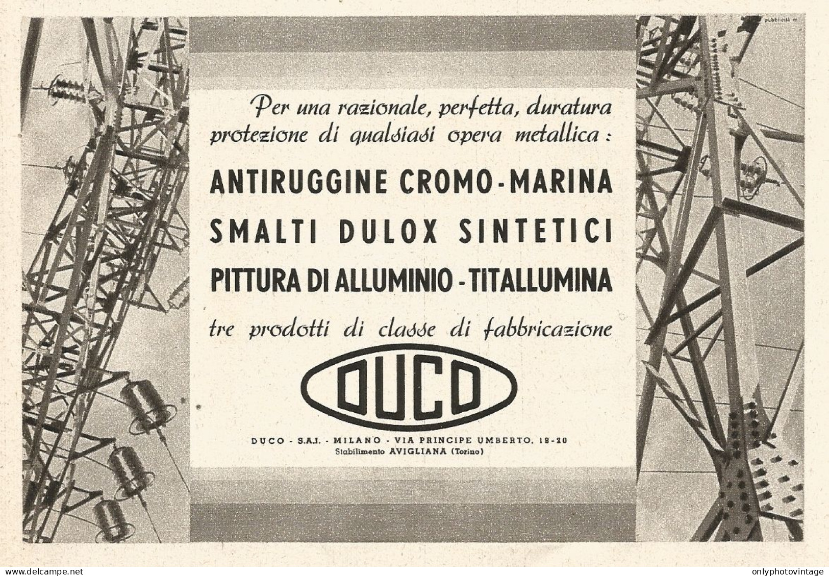 Antiruggine Cromo-Marina DUCO - Pubblicità Del 1939 - Old Advertising - Publicités