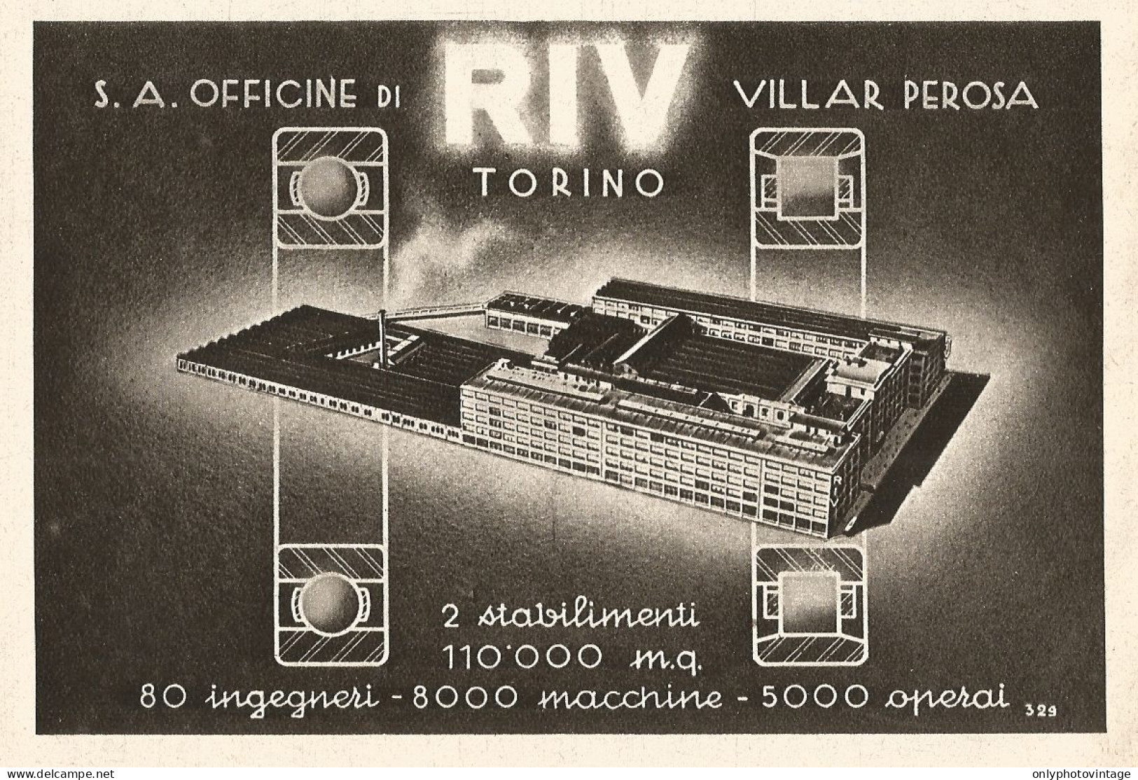 Cuscinetti RIV - Illustrazione - Pubblicità Del 1939 - Old Advertising - Publicités