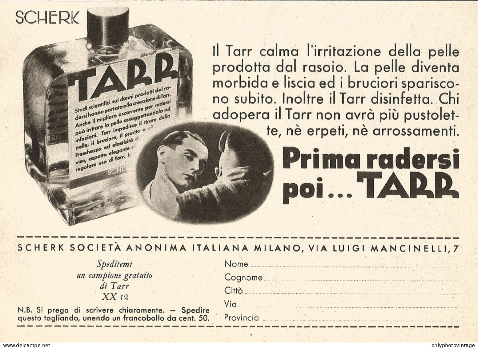 Prima Radersi Poi... TARR - Pubblicità Del 1939 - Old Advertising - Publicités