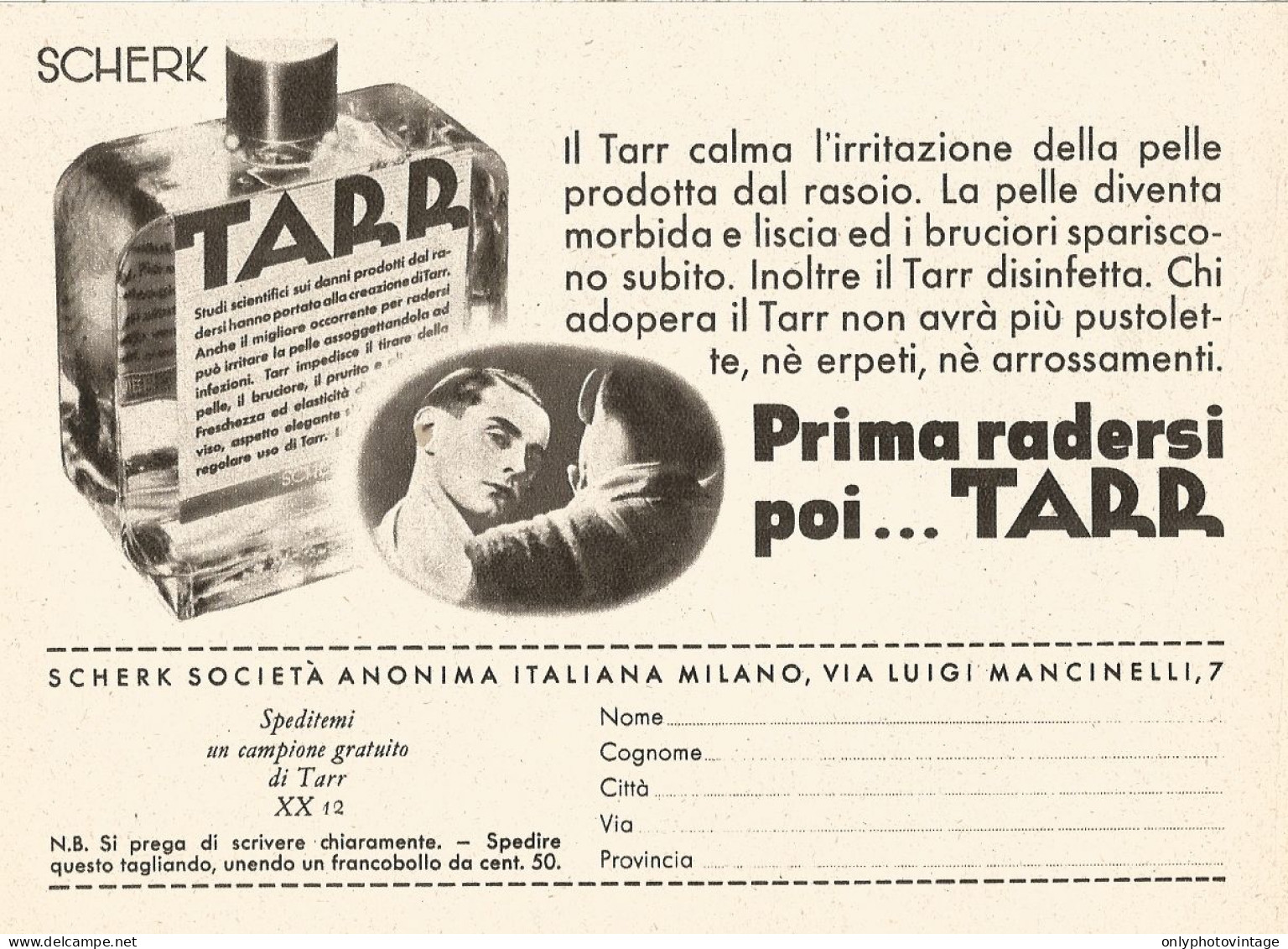 Prima Radersi Poi... TARR - Pubblicità Del 1939 - Old Advertising - Publicités