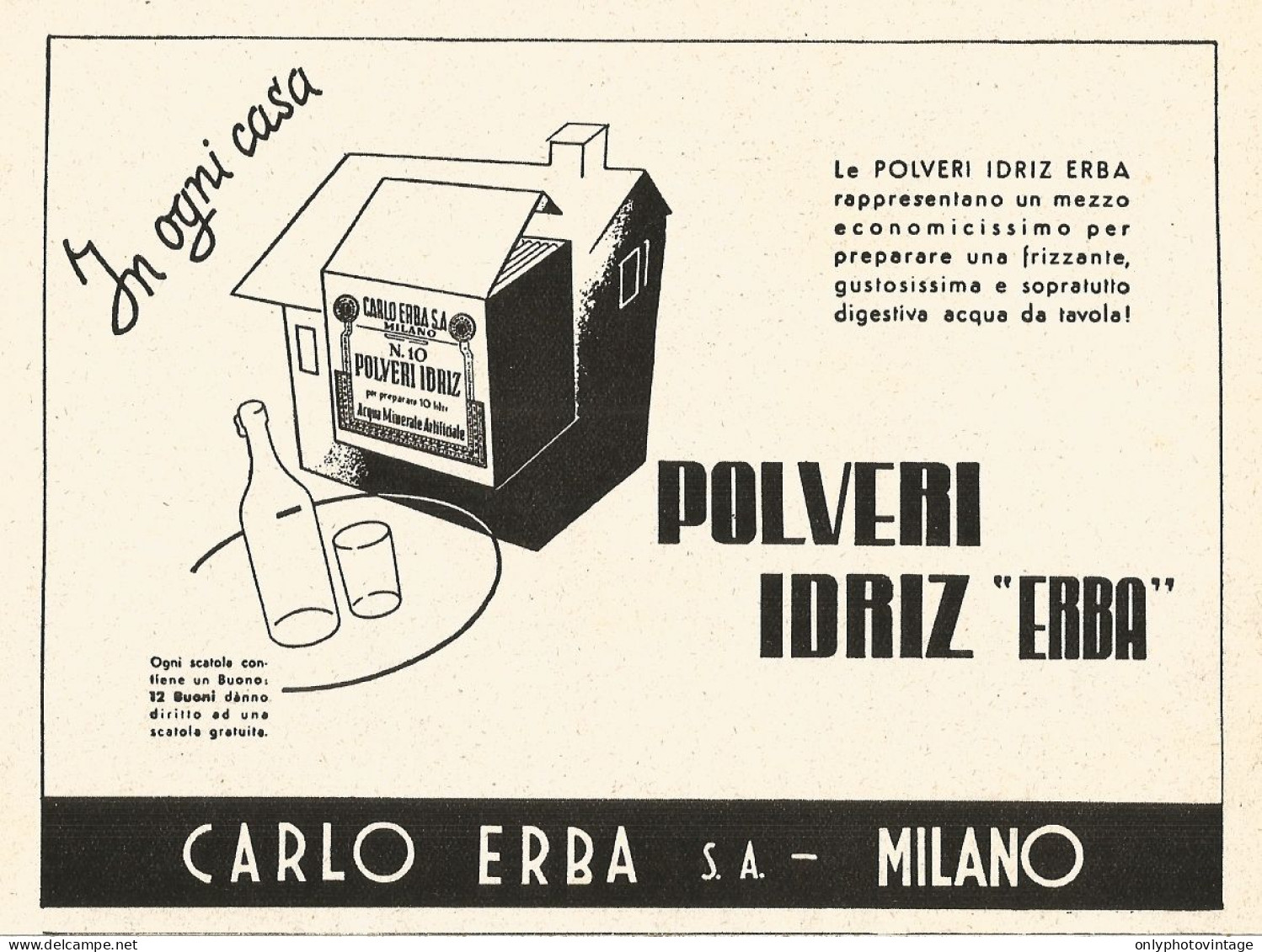 Polveri Idriz CARLO ERBA - Pubblicità Del 1939 - Old Advertising - Publicités