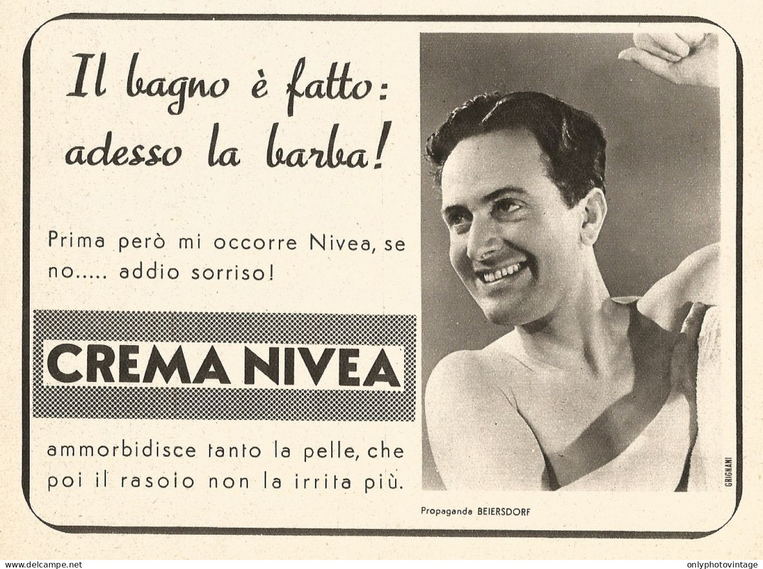 Crema NIVEA - Il Bagno è Fatto... - Pubblicità Del 1939 - Old Advertising - Publicités