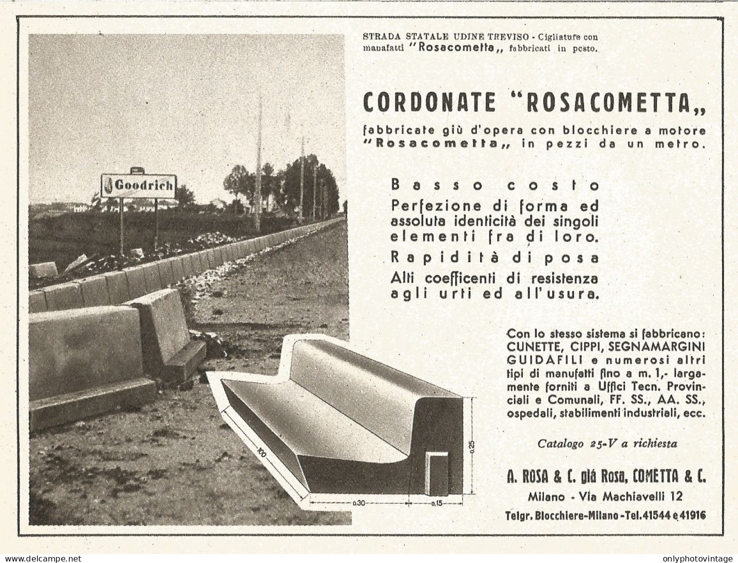 Cordonate ROSACOMETTA - Pubblicità Del 1940 - Old Advertising - Publicités