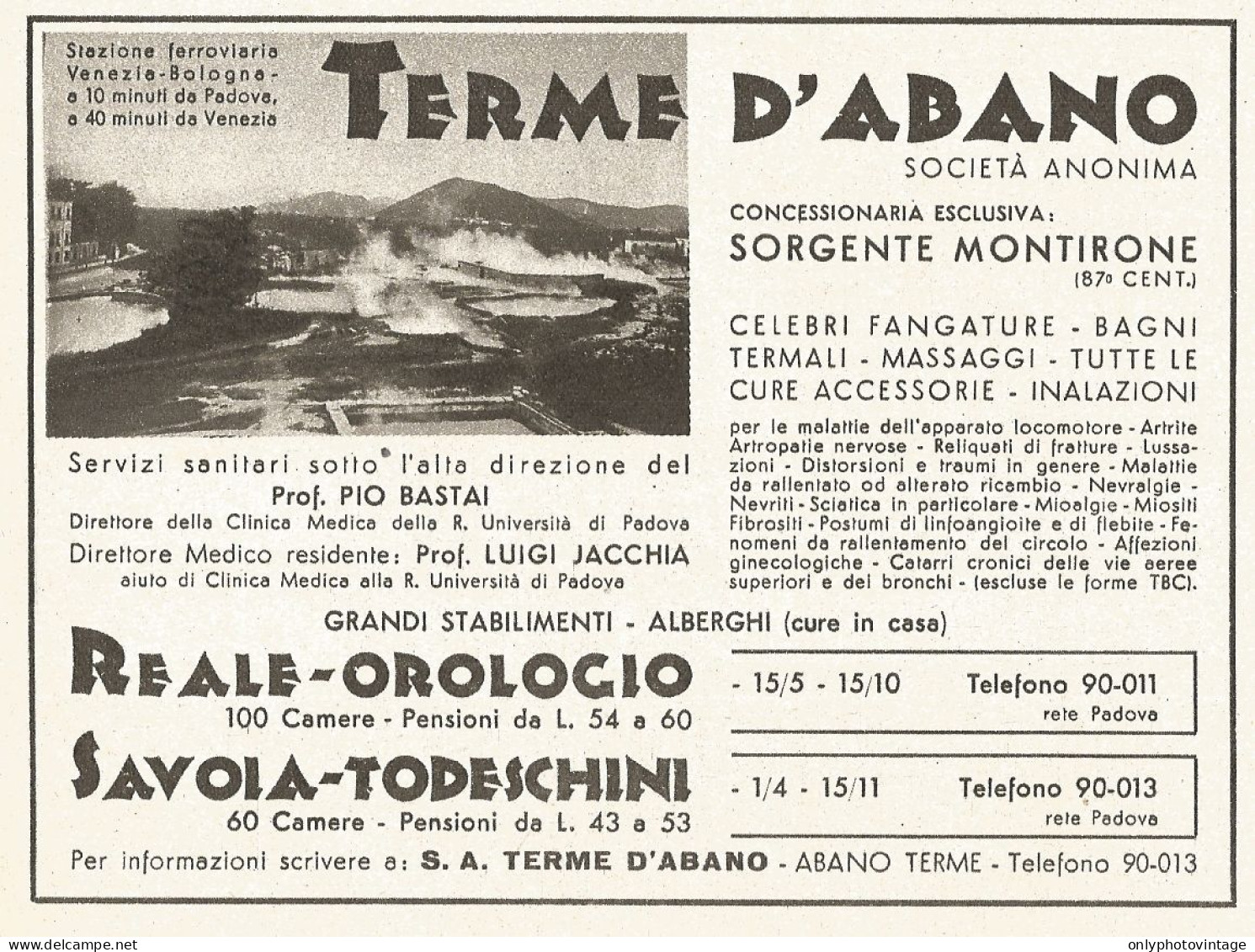 Terme D'Abano - Pubblicità Del 1940 - Old Advertising - Publicités