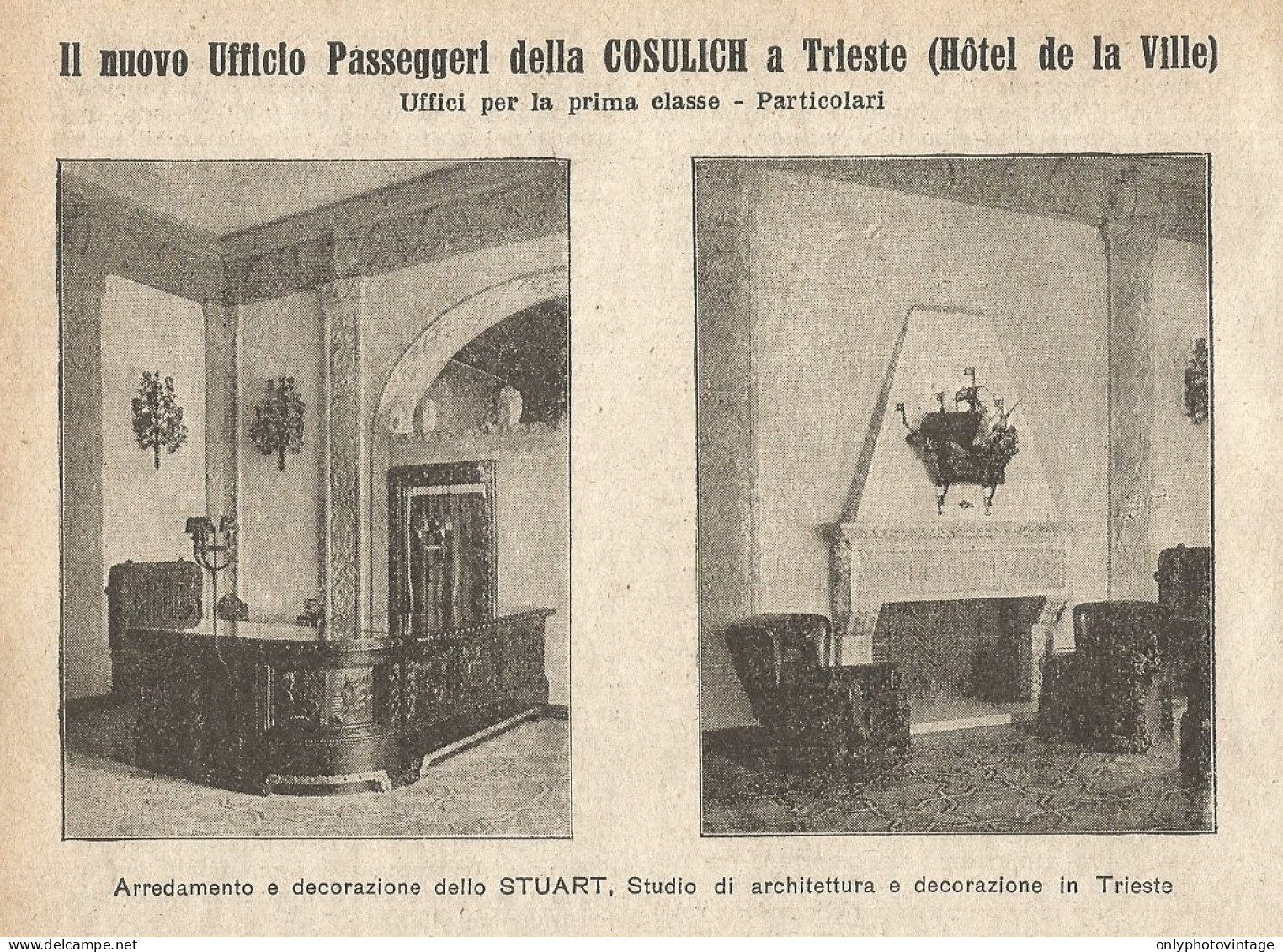 Ufficio Passeggeri COSULICH A Trieste - Pubblicità 1925 - Old Advertising - Advertising