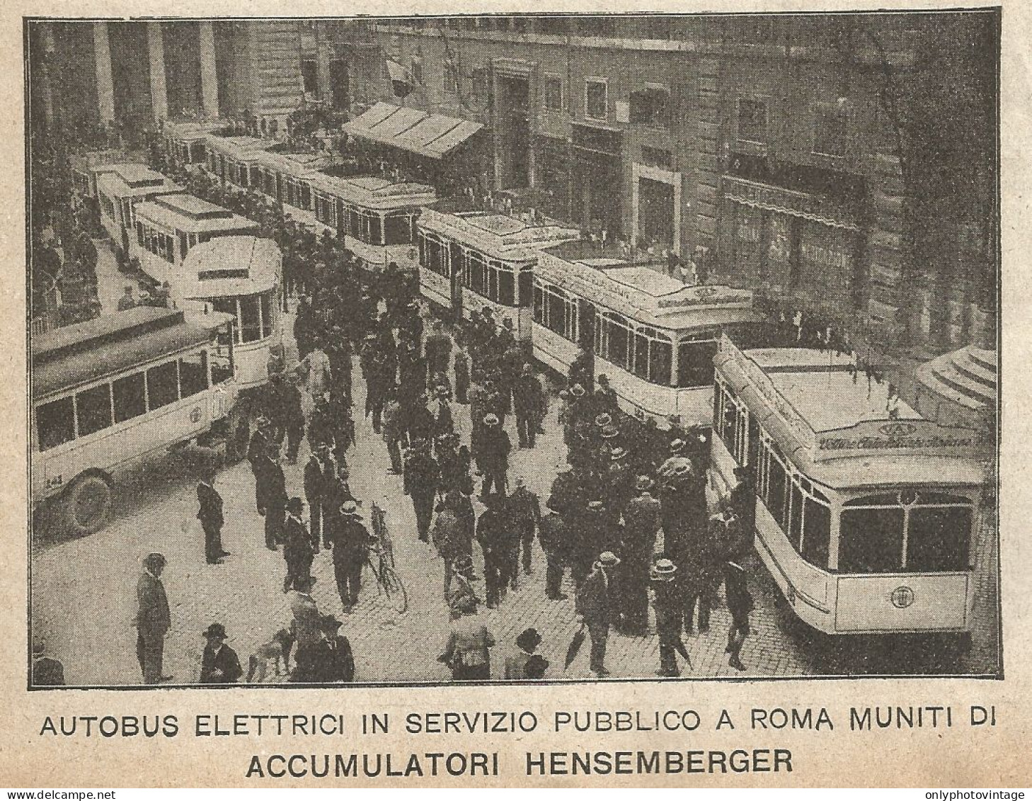 Autobus Elettrici - Accumulatori HENSEMBERGER - Pubblicità 1925 - Old Ad - Advertising