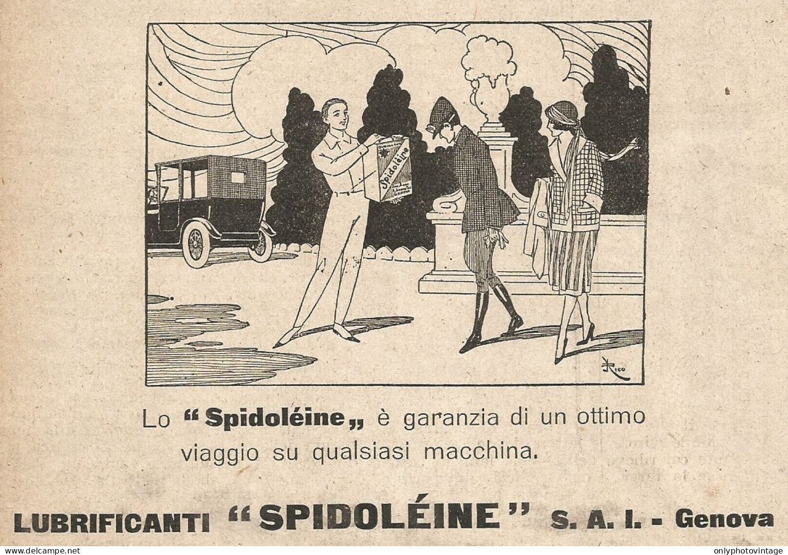 Lubrificanti Spidoléine - Illustrazione - Pubblicità 1927 - Old Advert - Advertising