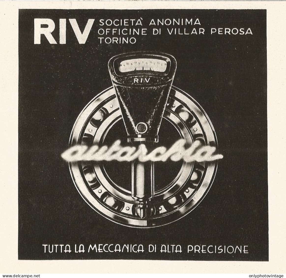 Meccanica Di Alta Precisione RIV - Pubblicità Del 1938 - Old Advertising - Werbung