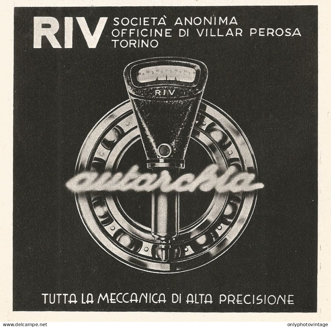 Meccanica Di Alta Precisione RIV - Pubblicità Del 1938 - Old Advertising - Publicités