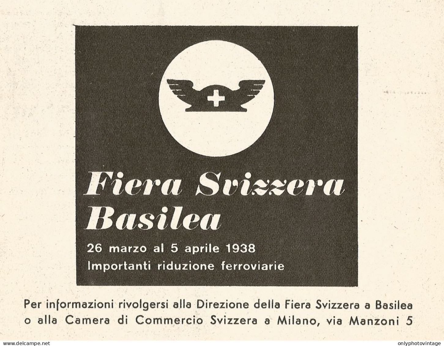 Fiera Svizzera - Basilea - Pubblicità Del 1938 - Old Advertising - Publicités