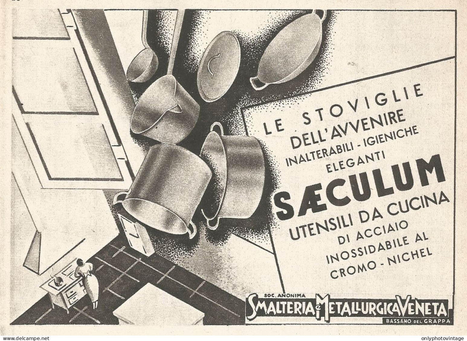 Stoviglie Dell'avvenire SAECULUM - Pubblicità Del 1938 - Old Advertising - Advertising