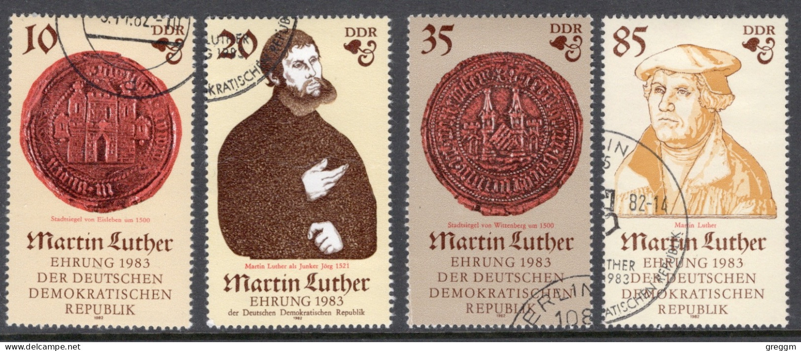 Germany Democratic Republic 1982 Set Of Stamps For The 500th Anniversary Of The Birth Of Martin Luther In Fine Used - Gebraucht