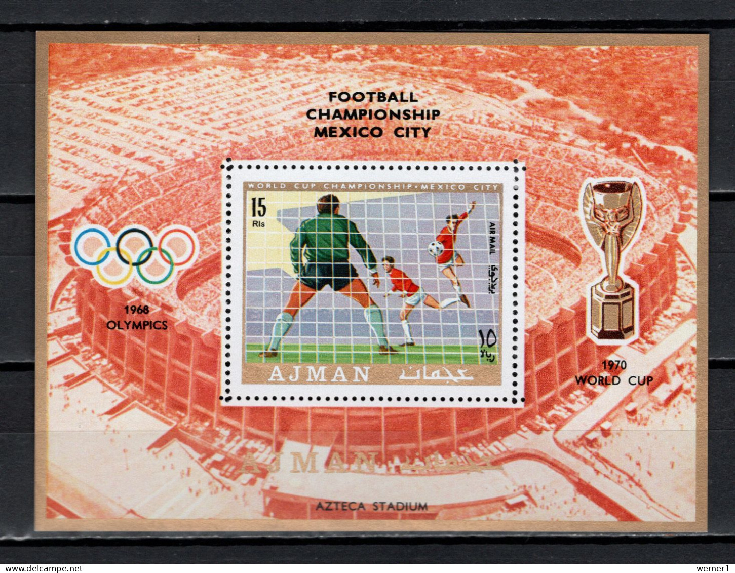 Ajman 1970 Football Soccer World Cup S/s MNH - 1970 – Mexico