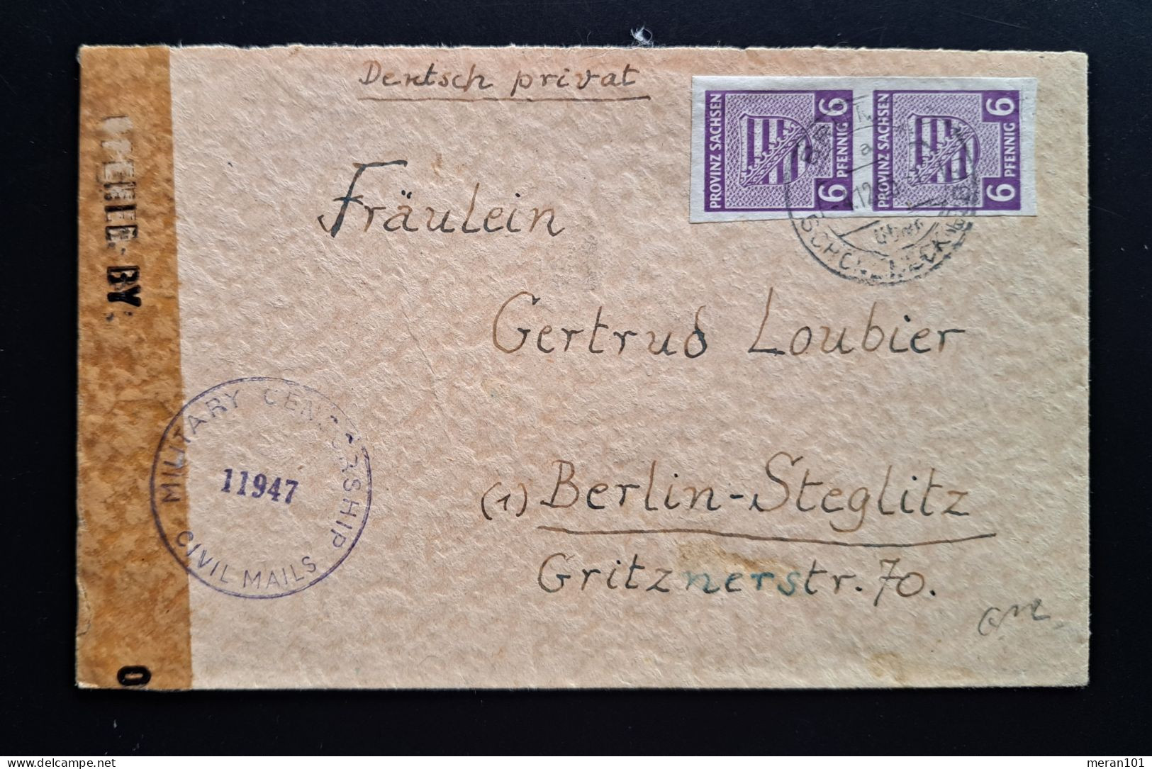 Sachsen 1946, Zensurbrief Brumby über Schönebeck MILITARY CENSORSHIP - Storia Postale