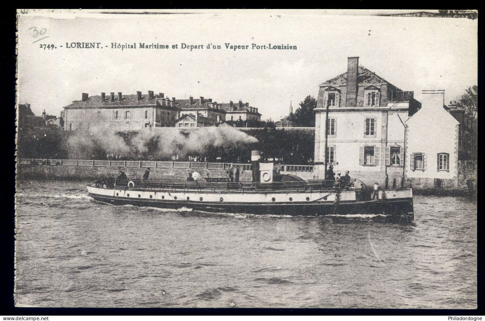 CPA - (56) Lorient - Hopital Militaire Et Depart D'un Vapeur Port Louisien - Lorient