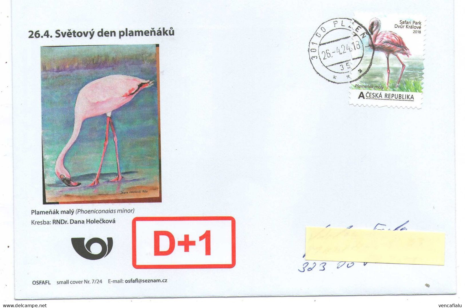 Czech Republic 2024 -  World Flamingo  Day, Special Cover, Personalised Stamp, Postage Used - Flamingos