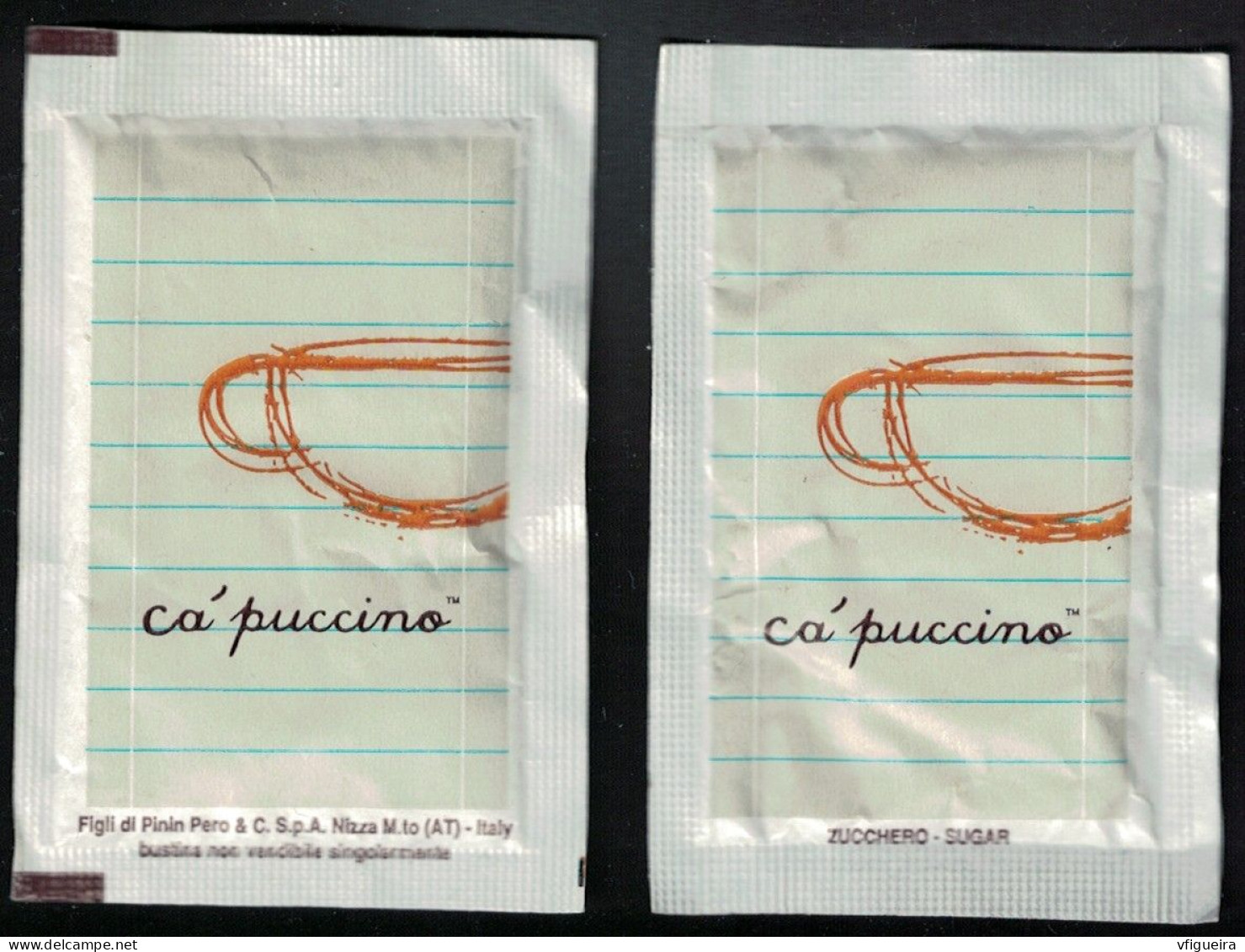 Italie Sachet Sucre Sugar Bag Capuccino Figli Di Pinin Pero White Blanc - Azúcar