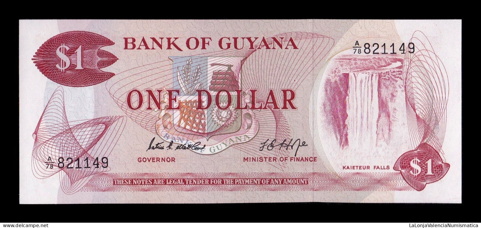 Guyana 1 Dollar ND (1966-1992) Pick 21d Sc Unc - Guyana