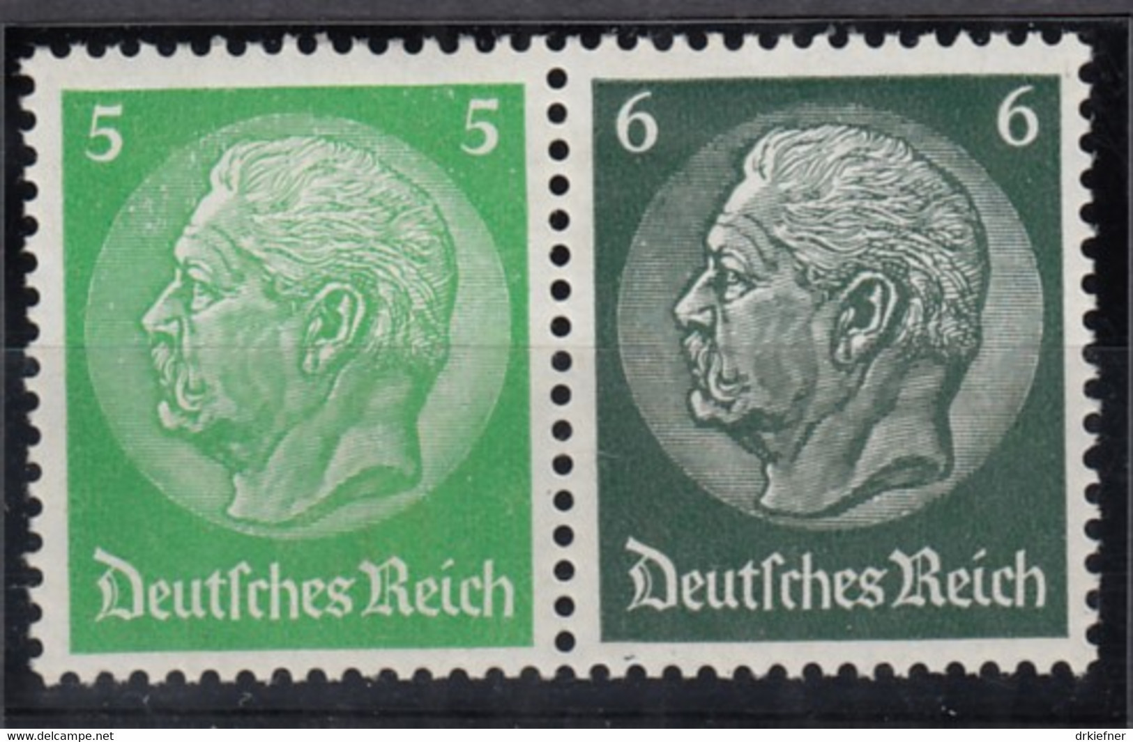 DR W 69, Postfrisch *, Hindenburg, 1937/39 - Se-Tenant
