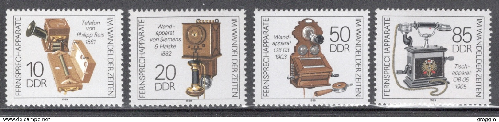 Germany Democratic Republic 1989 Set Of Stamps For Historical Telephones In Unmounted Mint - Ungebraucht