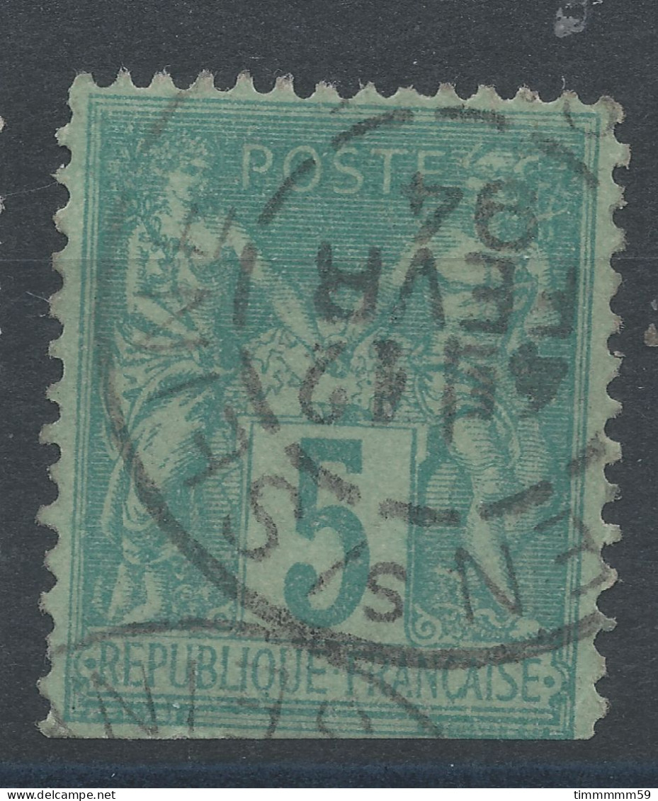 Lot N°83322   N°75, Oblitéré Cachet à Date De St OUEN-S-SEINE " SEINE ", Défaut De Dentelure Coté SUD - 1876-1898 Sage (Tipo II)