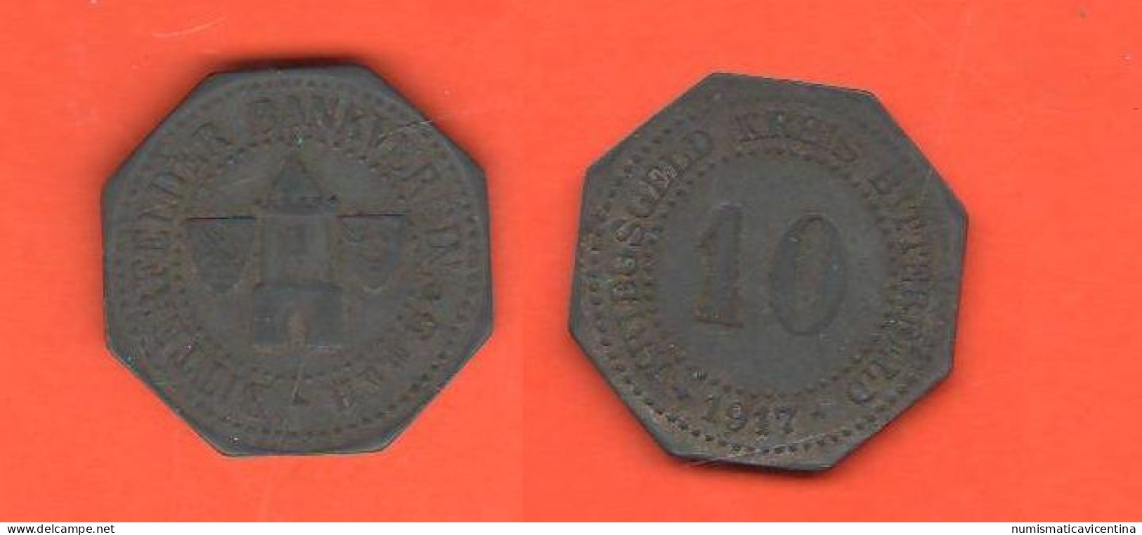 Notgeld German Germany 10 Pfenning 1917 Kriegsgeld / Gettoni / Tokens / Bitterfelder Bankverein Saxony - Monedas/ De Necesidad