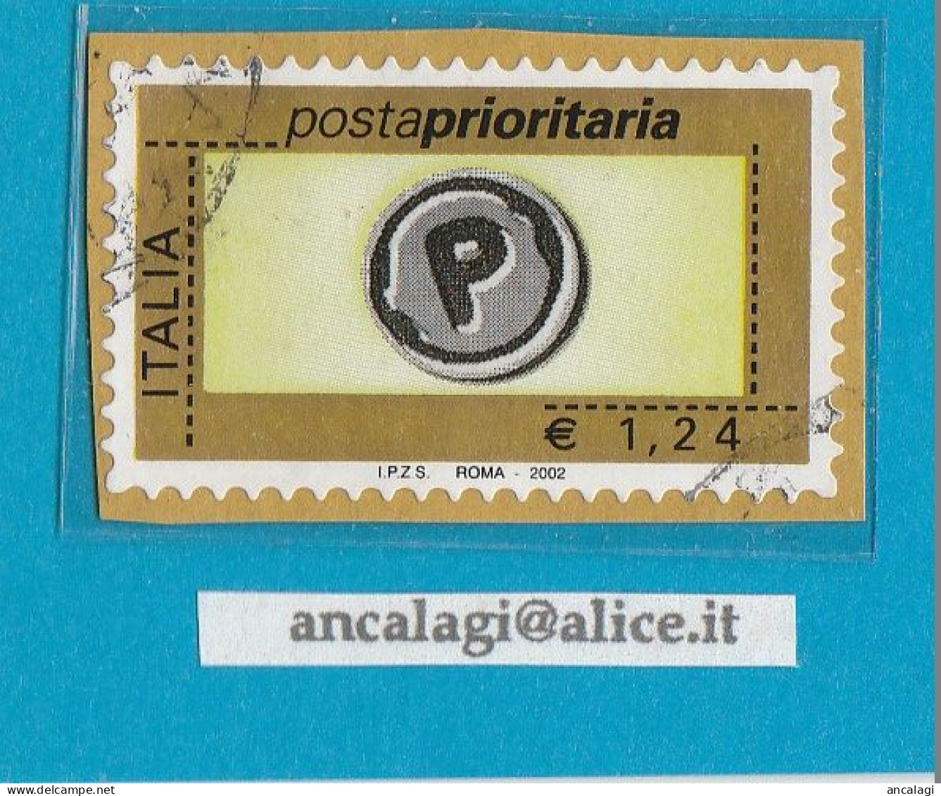 USATI ITALIA POSTA PRIORITARIA 2002 - Ref.1408 "4^ Emissione" 1 Val. 1,24 - - 2001-10: Used
