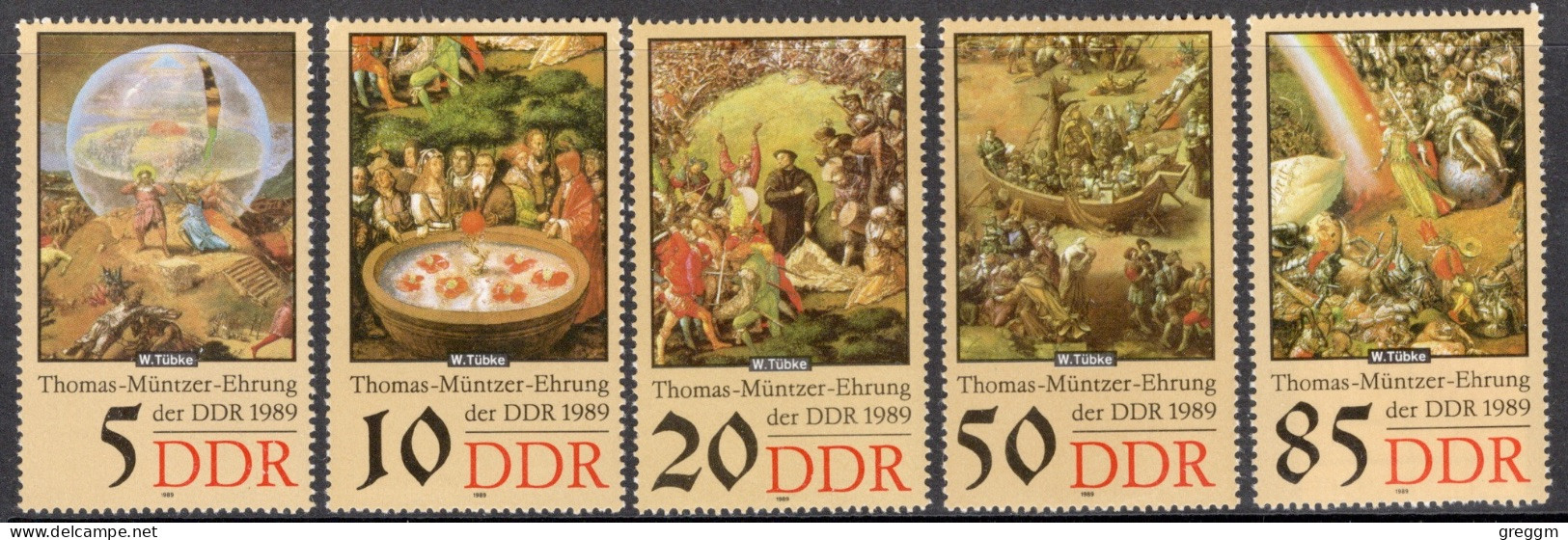 Germany Democratic Republic 1989 Set Of Stamps For Thomas Müntzer In Unmounted Mint - Ongebruikt