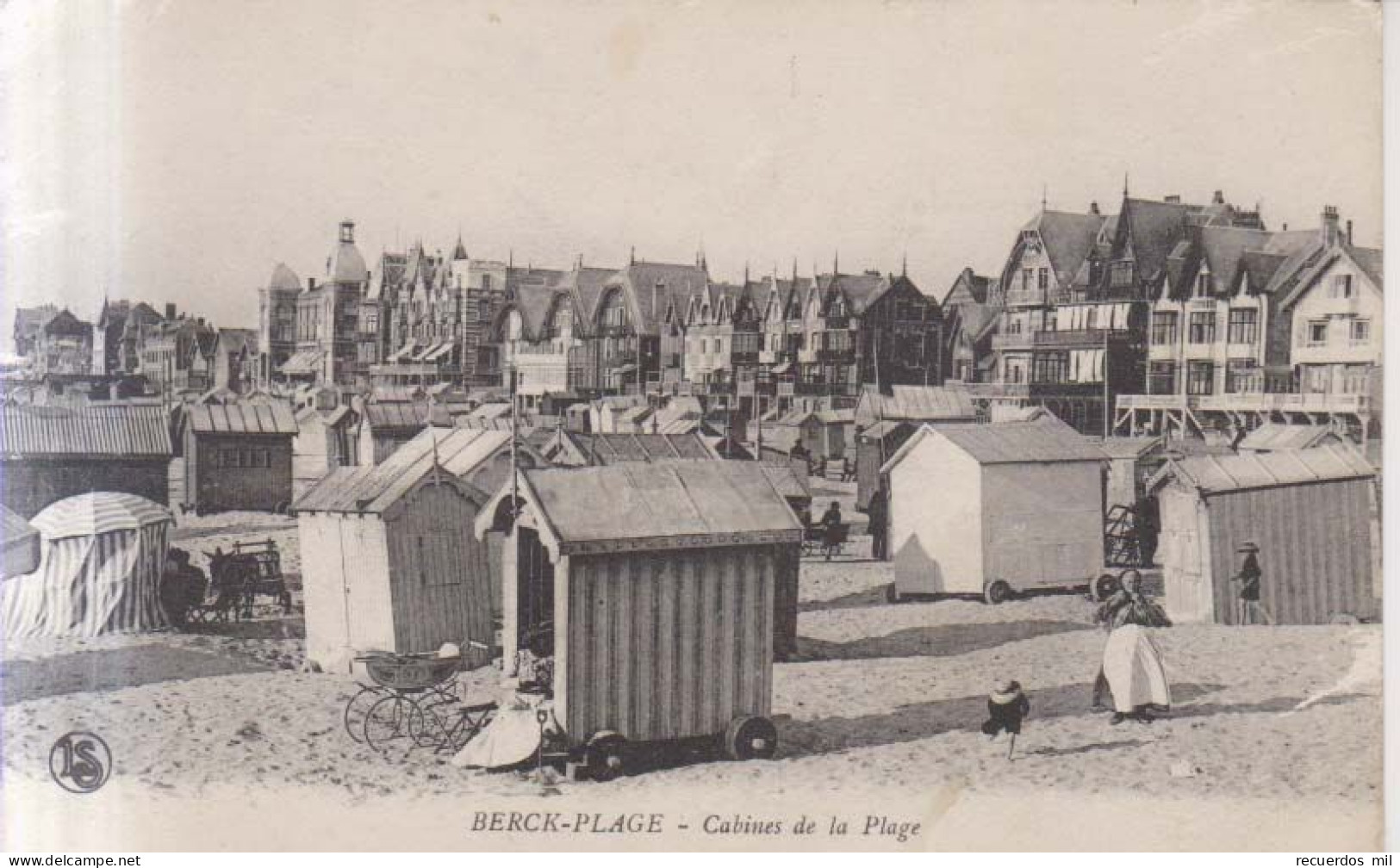 Berck Plage Cabines De La Plage  Carte Postale Animee 1909 - Berck