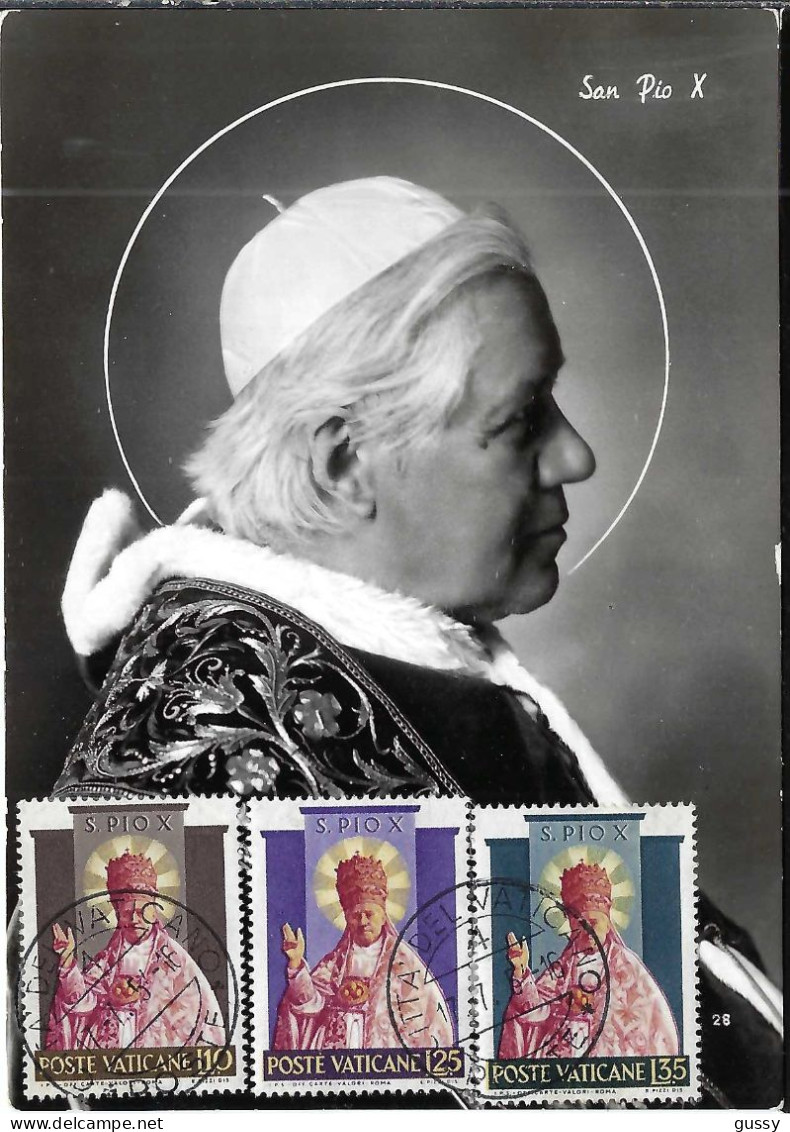 VATICAN Ca. 1953-54: 2 CP Ill. Photos "Papes Pie X Et Pie XII" - Covers & Documents