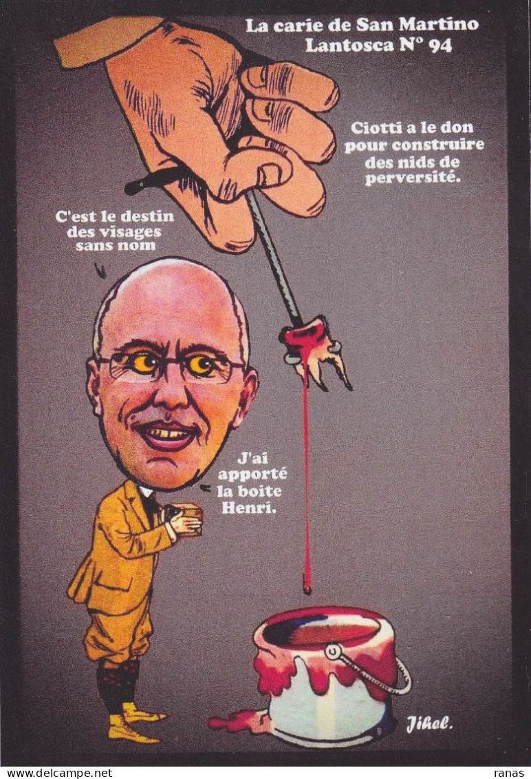 CPM Saint-Martin-Vésubie Par Jihel Tirage 30 Ex Numérotés Signés Satirique Ciotti Giuge Dent Dentiste - Sátiras