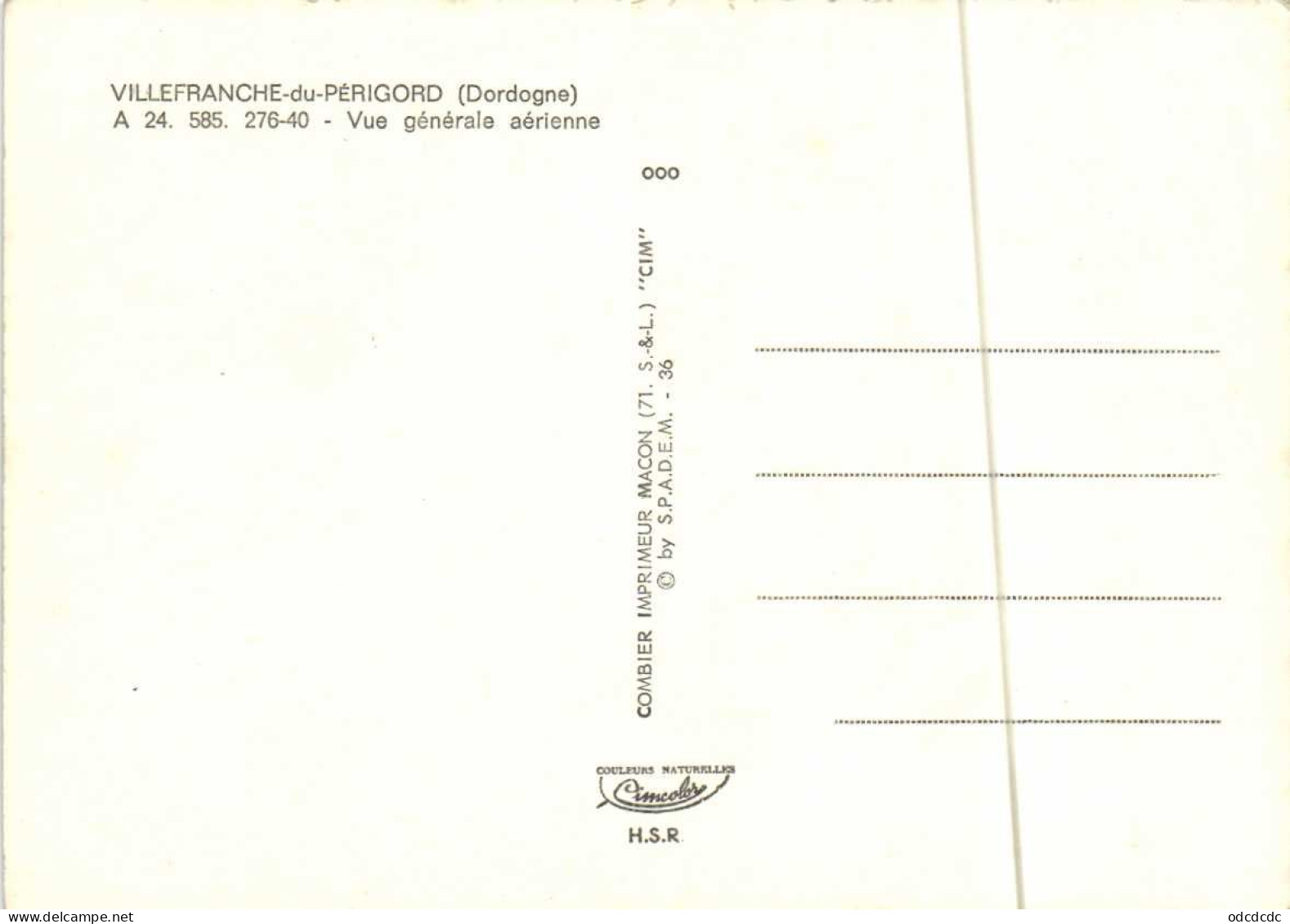 CPSM Grand Format VILLEFRANCHE Du PERIGORD   Vue Generale Aérienne Colorisée RV - Otros & Sin Clasificación