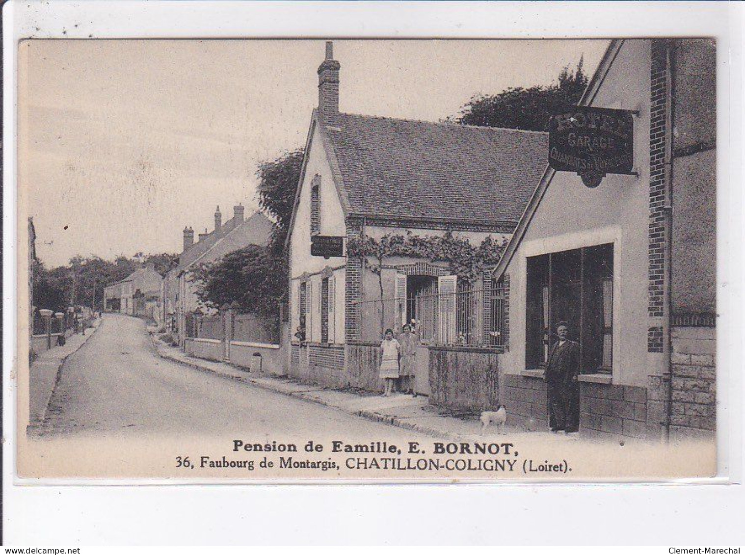 CHATILLON-COLIGNY: Pension De Famille E. Bornot, 36 Faubourg De Montargis, Hôtel Garage - Très Bon état - Chatillon Coligny