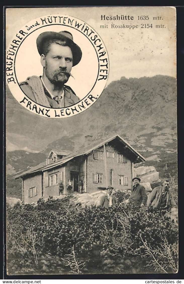 AK Hesshütte, Rosskuppe, Bergführer Franz Lechner  - Alpinismo