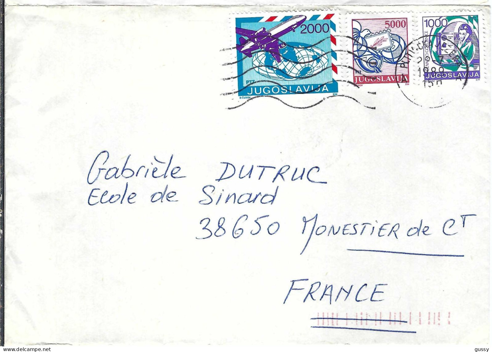 YOUGOSLAVIE Ca. 1989: LSC Pour Monestier (France) - Storia Postale